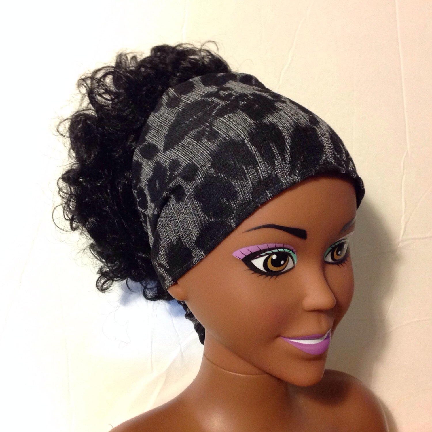 black-jacquard-bandana-headband-bandana-headband-wide-headband-fabric
